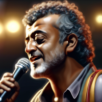 lucky ali singing in japan. photorealistic style. 4k details. 