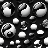 Black white logo stone ball with water