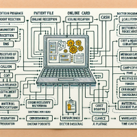 make one drawing in the form of an integration diagram of the software, in the center display the laptop and on the screen the medical program and from the laptop dotted lines to rectangles in each of which are phrases from the list that I have provided, Картотека пациентов Онлайн-регистратура Амбулаторная карта с МКБ-10 и шаблонами для быстрого заполнения Запись врачебных манипуляций с подсчетом итоговой стоимости и учетом скидки Генерация пакета документов для пациента Касса и онлайн-касса (54-ФЗ) Кол-во приемов в неделю Отчеты для руководителя CRM (СМС, журнал обзвона, планирование работы) Управленческий учет Онлайн-заявки (интеграция с сайтом, соц сетями, мессенджерами) Интеграция с ЕГИСЗ Заработная плата (расчет зарплаты сотрудников) Учёт рабочего времени сотрудников Склад (учет расходов материалов) Индивидуальные скидки План лечения (возможность планирования длительного лечения) Ассистент врача Зуботехническая лаборатория (взаимодействие клиники с лабораториями) Справка для ФНС Система прав Ортодонтическая карта ДМС Интеграция с AmoCRM Интеграция с Zabota 2.0 Онлайн-запись Электронная медицинская карта Автоматизация регистратуры Рабочее место врача Телемедицина Управленческая отчетность Протоколы осмотров Онлайн-платежи и депозиты Зарплатные отчёты Телефония Лаборатории Безопасность Техподдержка и обучение Задачи Честный знак и МДЛП Медосмотры База пациентов График работы врачей Учет услуг Расчет ЗП Работа с ДМС/ОМС Запись с сайта АРМ врача Выгрузка в СИТИЛАБ Выгрузка в КДЛ Выгрузка в Helix Выгрузка в АльфаЛаб WEB отчеты Приказ 29Н Выгрузка электронных больничных листов IP телефония Колл-центр Работа с филиалами Приложение white label Аналитика Рабочий стол администратора Управленческая панель Мультичат Клиенты Лояльность Карта посещения Мобильное приложение сотрудника Финансы Права доступа Сетевые решения Сетевая аналитика Персонал Склад Услуги и себестоимость Тонкие настройки Журнал действий Уведомления Интеграция с онлайн-кассами Маркетплейс Интеграция с сервисами Магазин Интеграция с оборудованием API Календарь Пациенты Персонал Услуги Отчеты Бухгалтерия Страховка Шаблоны Маркетинг Бонусная система WhatsApp и Telegram Филиалы Интеграция с IP-телефонией