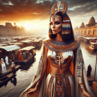 انشى صوره لسيده مصريه ترتدى ملابس فرعونيه